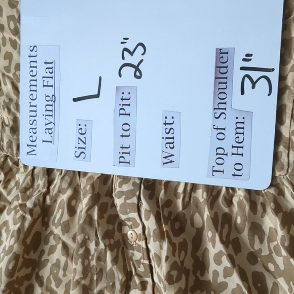 QED London Tan Neutral Animal Print V Neck 3/4 Sleeve Tiered Mini Dress Large - Picture 7 of 7